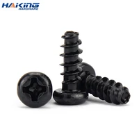 100pcslot cross recessed pan head self tapping screw m1 m1 2 m1 4 m1 7 m2 m2 3 m2 6 m3 m3 5 m4 m5 black carbon steel phillips