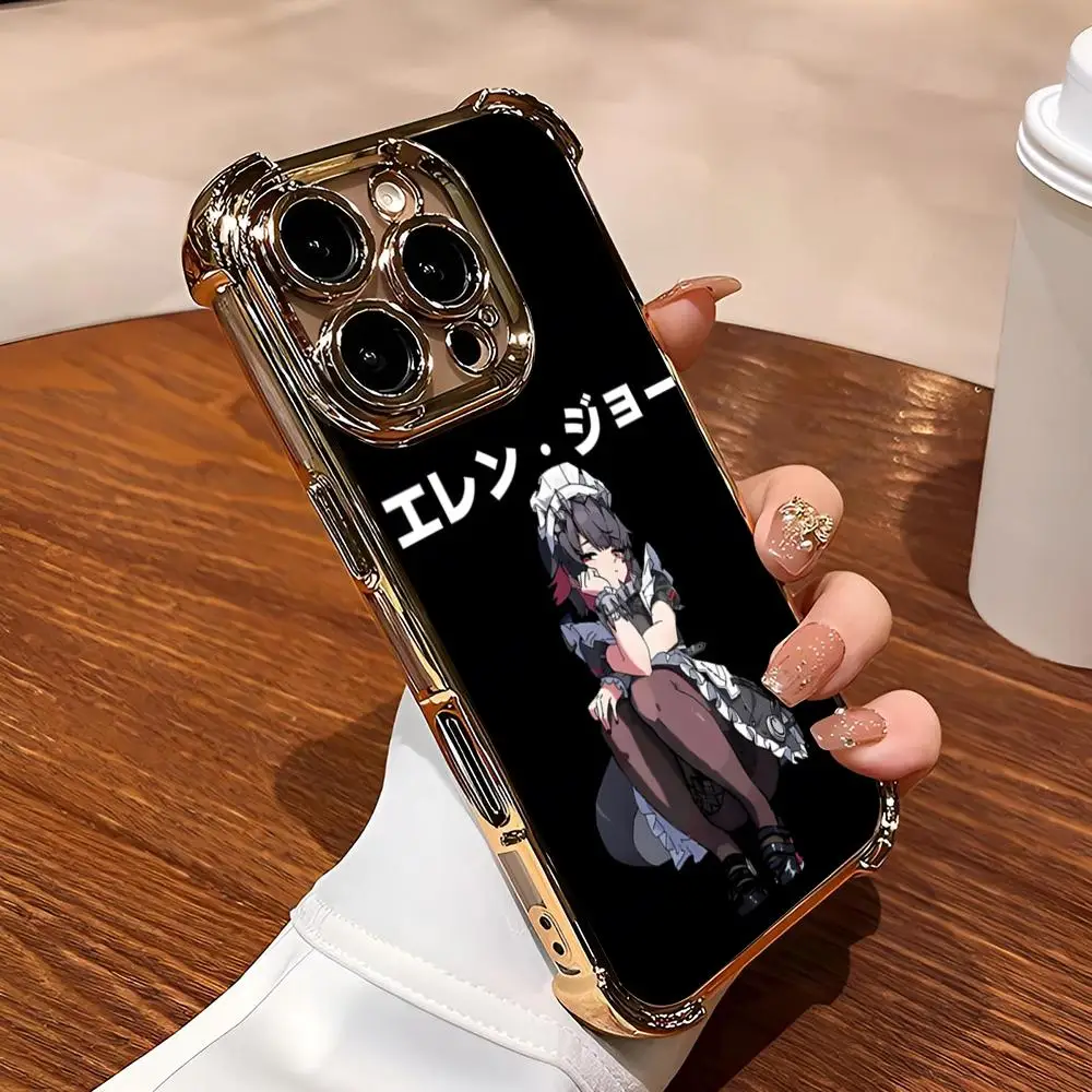 Чехол для телефона Zenless Zone Zero Ellen Joe с гальваническими углами чехол Iphone 16 15 Pro 14 13 Mini