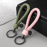 2022 new 8 pu leather rope keychain woven keychain diy used to make bag pendant car keychain for men and women 12 6 cm