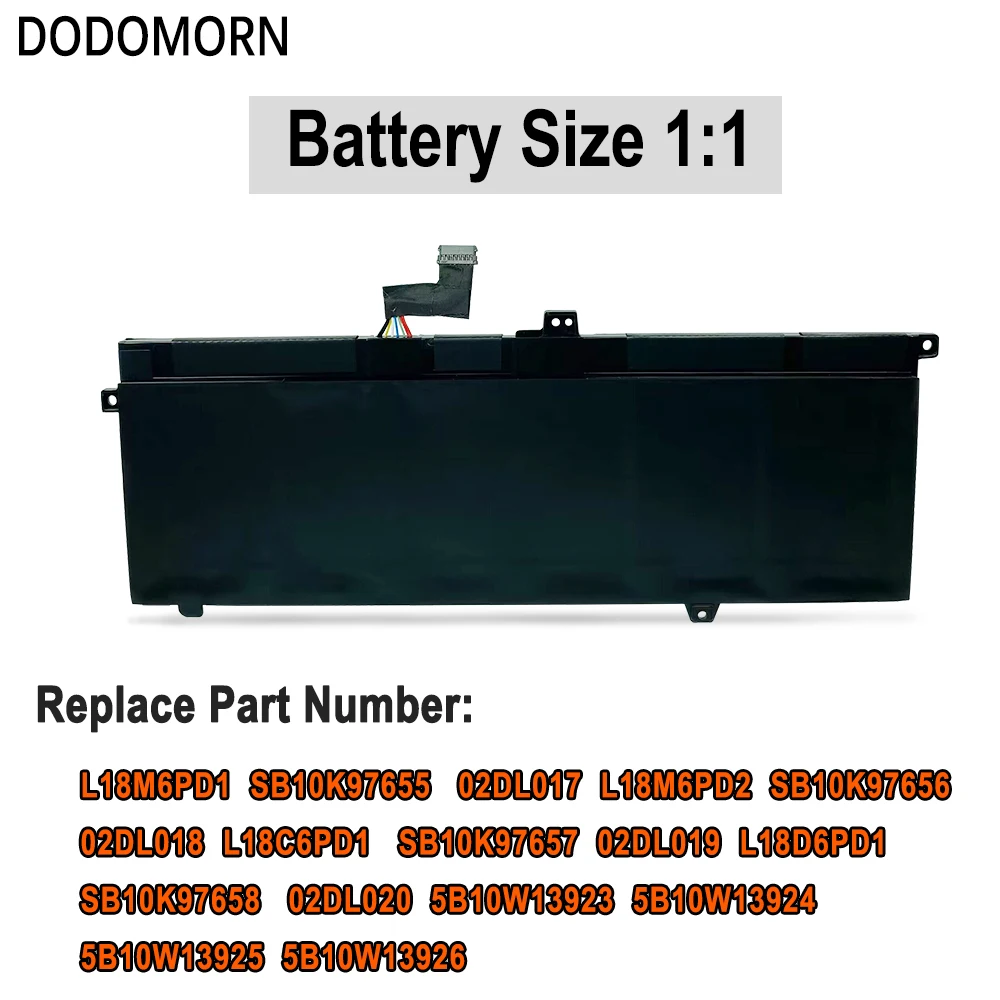 Аккумулятор DODOMORN L18C6PD1 для Lenovo Thinkpad X13 Gen 1 X390 X395 TP00106A 20NL000HIU 20Q0000KRT L18M6PD1 L18M6PD2 L18D6PD1