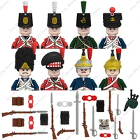 military 20pcs figures napoleonic wars building blocks french dragoon british fusilier rifles bagpiper weapons bricks toys gifts