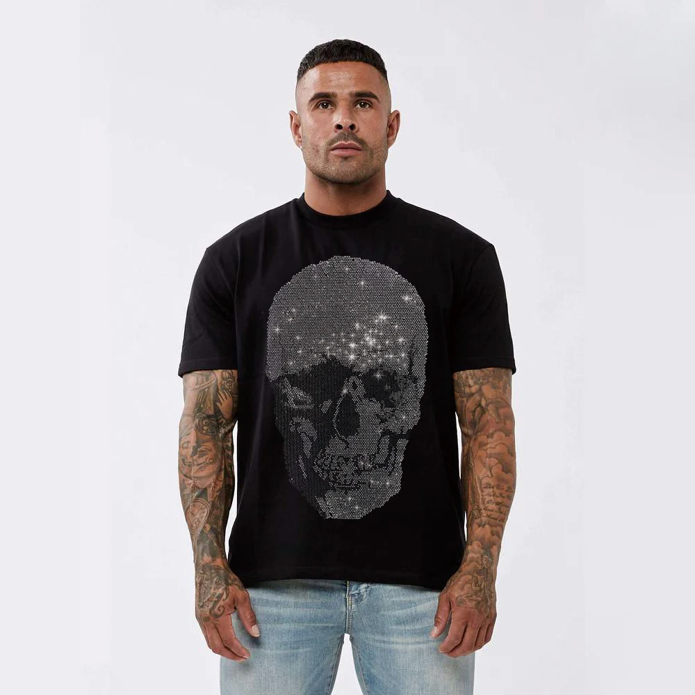 

Мужская футболка с коротким рукавом и принтом черепа, в стиле хип-хоп