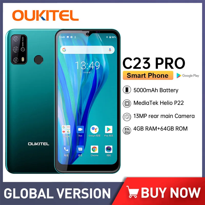 

Oukitel C23 Pro Smartphone On Android 6.53inch 5000mah 4g Lte Smartphones Cheap Mobile Phone 8pm/13pm Camera Smart Phone