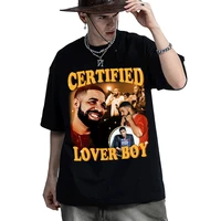 hot certified lover boy album print graphics t shirts men hip hop rapper drake bbl boys tees fashion casual short sleeve t hirts