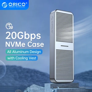 ORICO 20Gbps M.2 NVME SSD Case with Built-in Cooling Vest Upgraded Aluminum Type-C M2 NVME SSD Enclosure for Solid State Drive