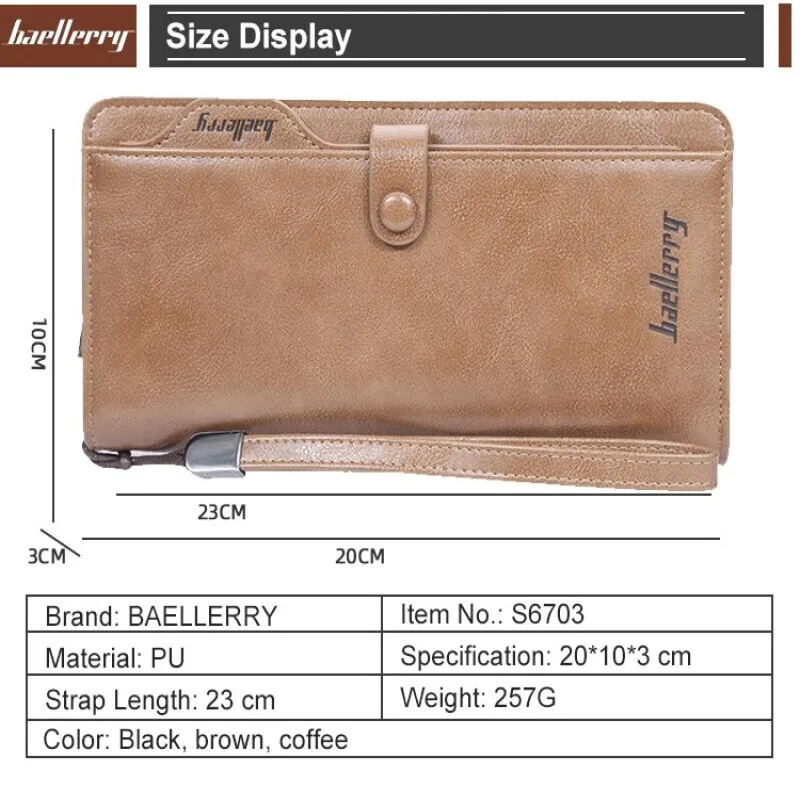 Роскошный кожаный мужской кошелек и сумки клатч для телефона Cartera Hombre Carteira Masculina