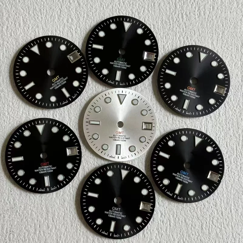 28 5 мм синий светящийся GMT черный с S-логотипом циферблат NH34 автоматический
