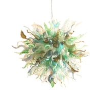 modern art glass chandelier green shade colors crystals led hanging light 100 hand murano glass chandelier lighting