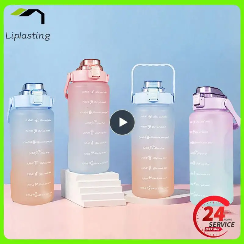 

Plastic Water Cups Large Capacity 2l Fitness Sports Bottle Leak-proof Straw Cup Water Bottle Kitchen Accessories Big Drink Cups