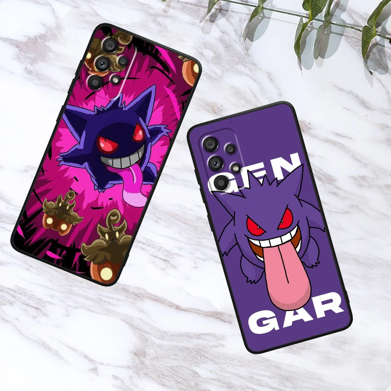 P-Pokemons G-Gengguis мультфильм для Samsung A53 A52 A33 A32 A51 A71 A21S A13 A73 A55 A22 A23 A35 A72 A54 A12 5G черный