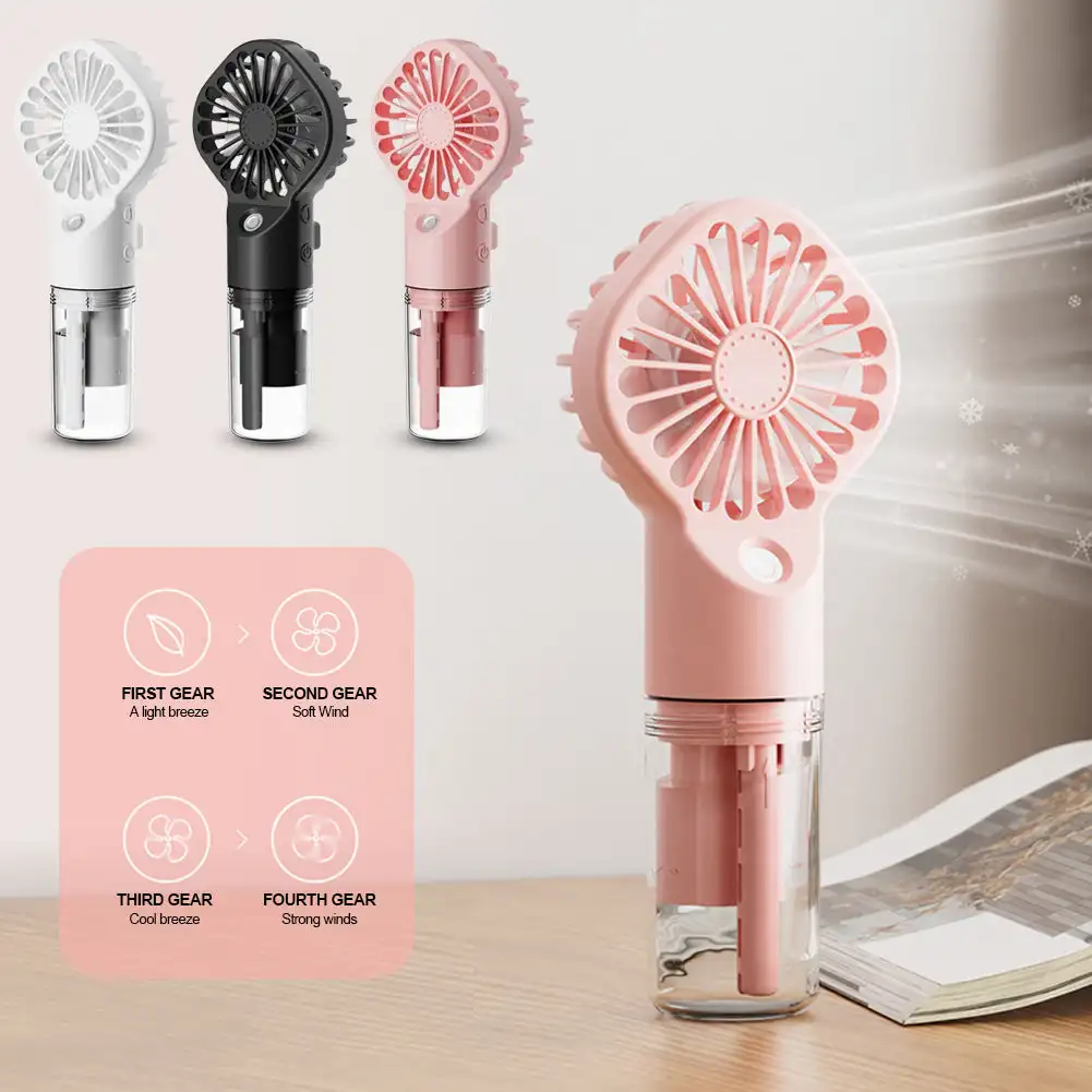 Портативный ручной вентилятор с распылителем воды | AliExpress