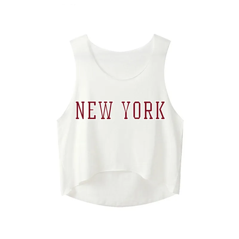 

Женский укороченный топ с надписью NEW YORK, летний хлопковый Сексуальный Приталенный хипстер для девушек, Забавный Топ, футболка, короткий жилет, черный