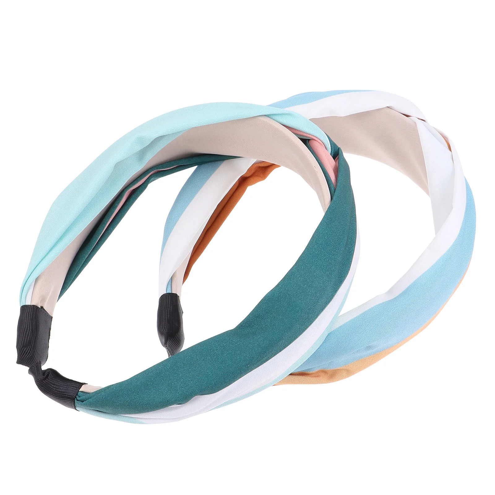 

2Pcs Wide-brimmed Headband Vintage Style Headband Stripe Pattern Headbands