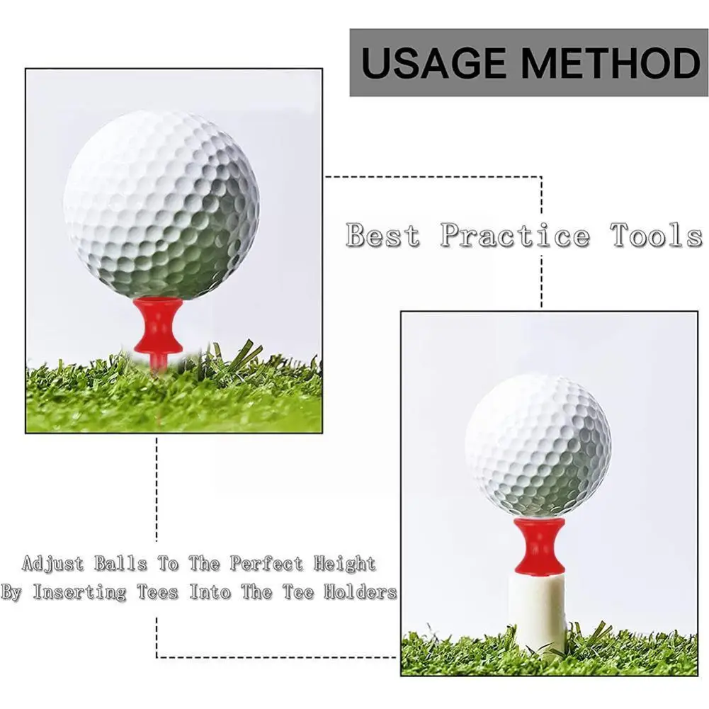 

100 Pcs Golf Tees Unbreakable Step Down Plastic Castle Tees Size-1 1/4"/31mm Long Short Color Pack For Practice Men Women K G9m2