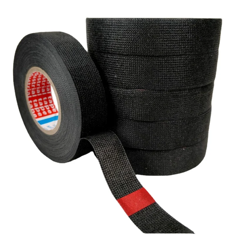 

19mmx15M Strong Adhesive Cloth Fabric Tape Black Automotive Heat-induced Wiring Harness Car Anti Rattle Self Adhesive Felt Tape