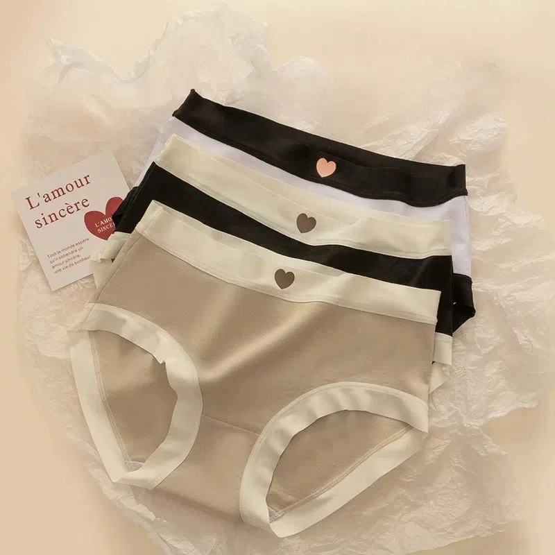 3 шт. женские хлопковые бесшовные трусы со средней посадкой