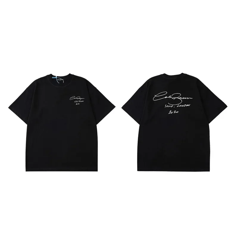 Модная брендовая повседневная футболка с короткими рукавами вышивкой Cole Buxton в