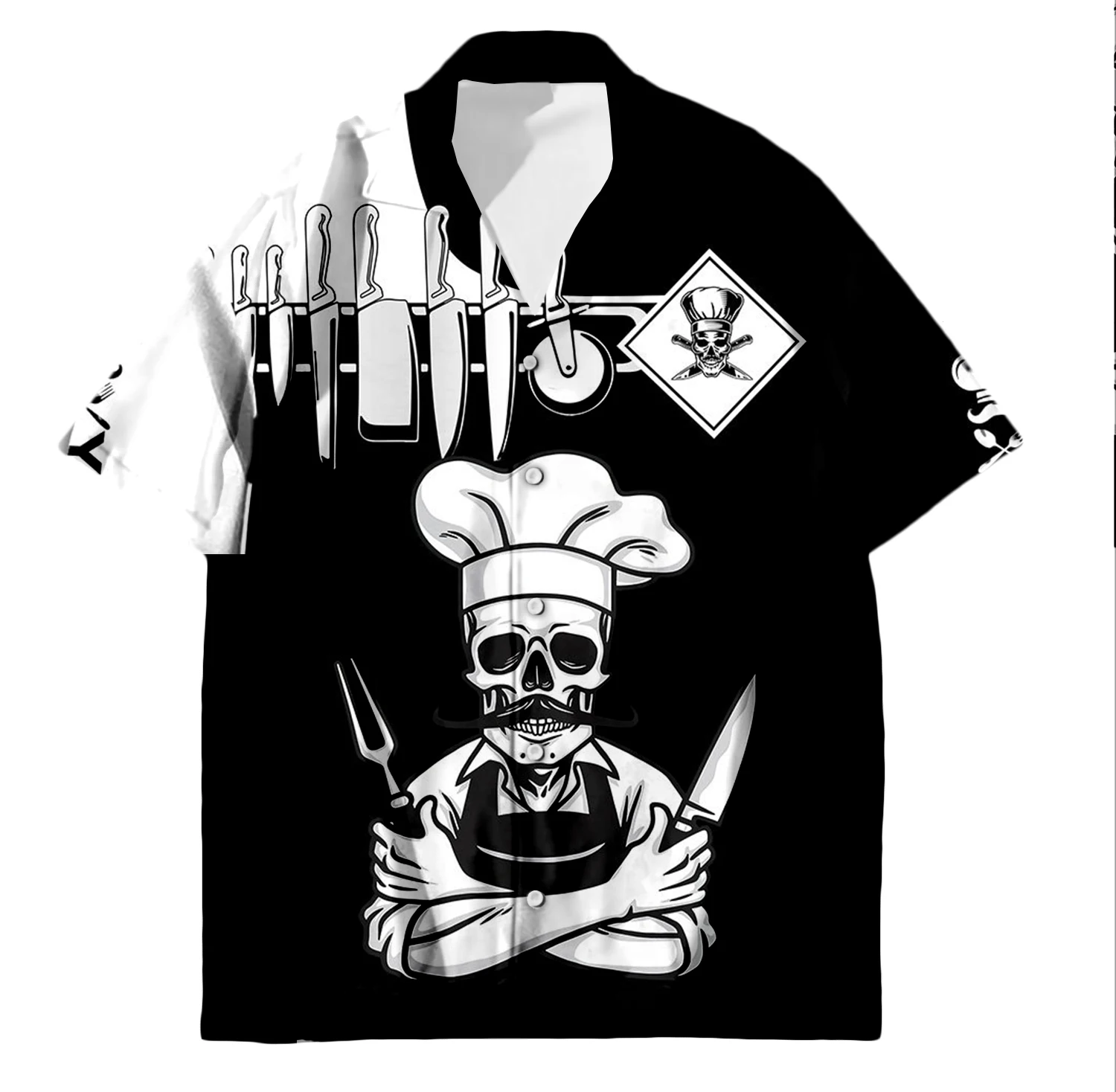 Cosplay Worker Culinary Arts Cooking Master Chef Tattoo 3DPrint Summer Streetwear Retro Casual Hawaiian Shirts Short Sleeves X2