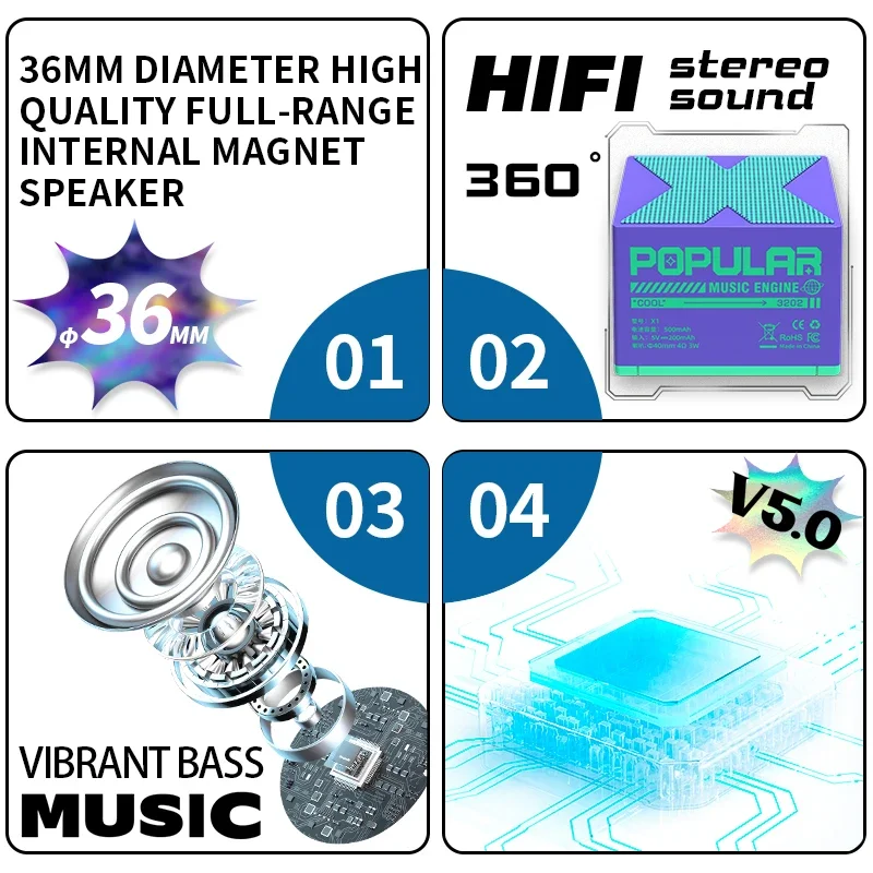 Мини-динамик компактный портативный с поддержкой Bluetooth 5 0 подходит для