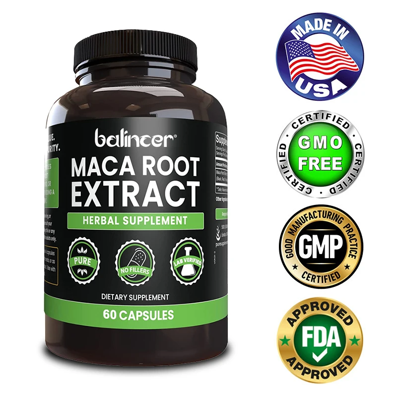 

Organic Maca Root Black,Red,Yellow-60Vegetarian Capsules Maca Root 100%Pure Non-GMO Supports Reproductive Health Natural Energy