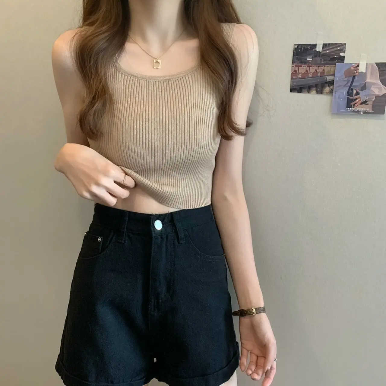 

Fashion Summer Sexy Tank Top Black Women Casual Tube Top Female Sleeveless Cropped Vest Tops