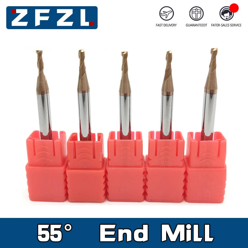 

Концевые фрезы HRC55 1 1,5 2 3 4 5 6 8 10 12 мм, инструмент для резки вольфрамовой стали с зеркальным покрытием, Концевая фреза, 5 шт.