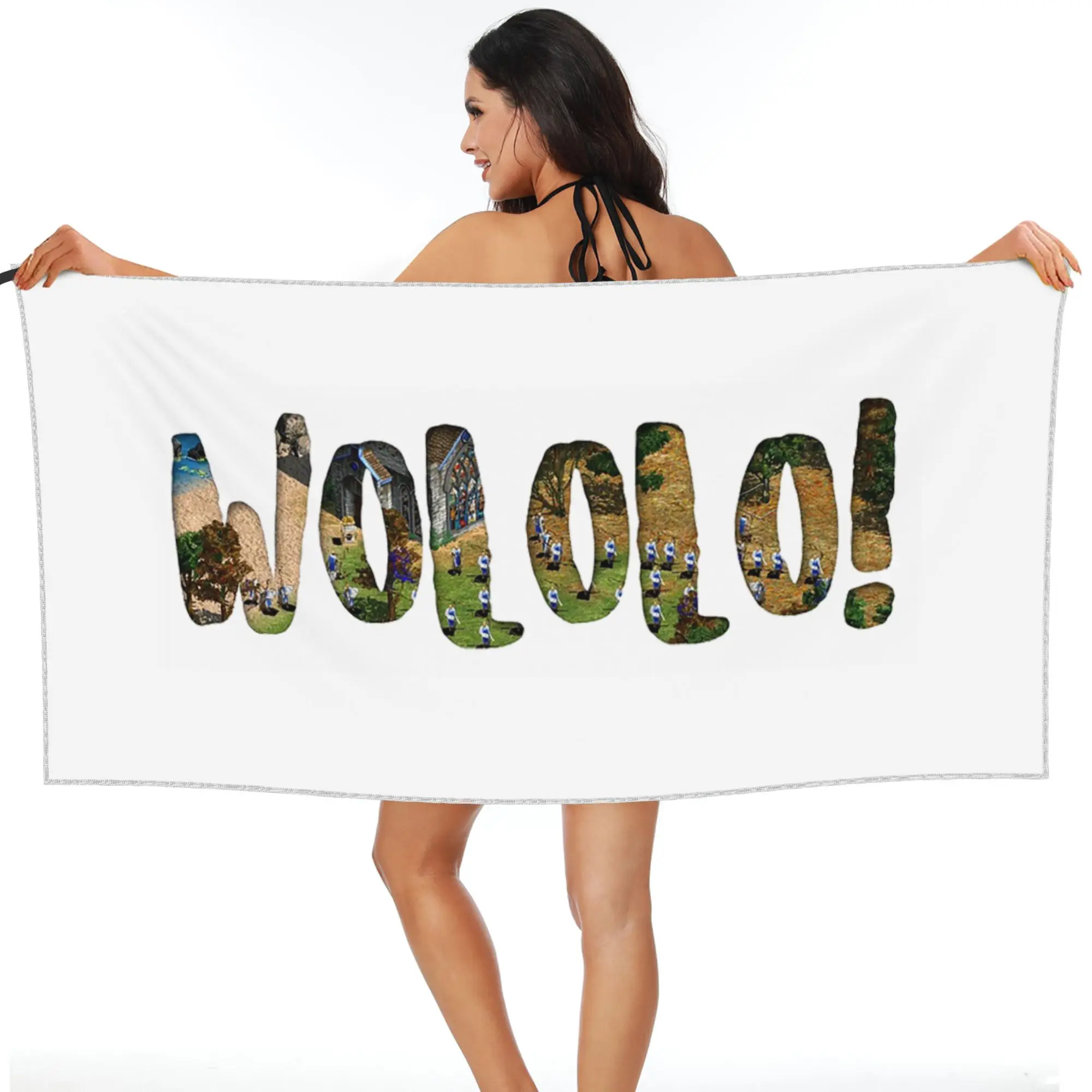 Фото Пляжное полотенце Age of Empires WOLOLO Landscape из мягкой микрофибры, быстросохнущее, впитывающее, для йоги №1