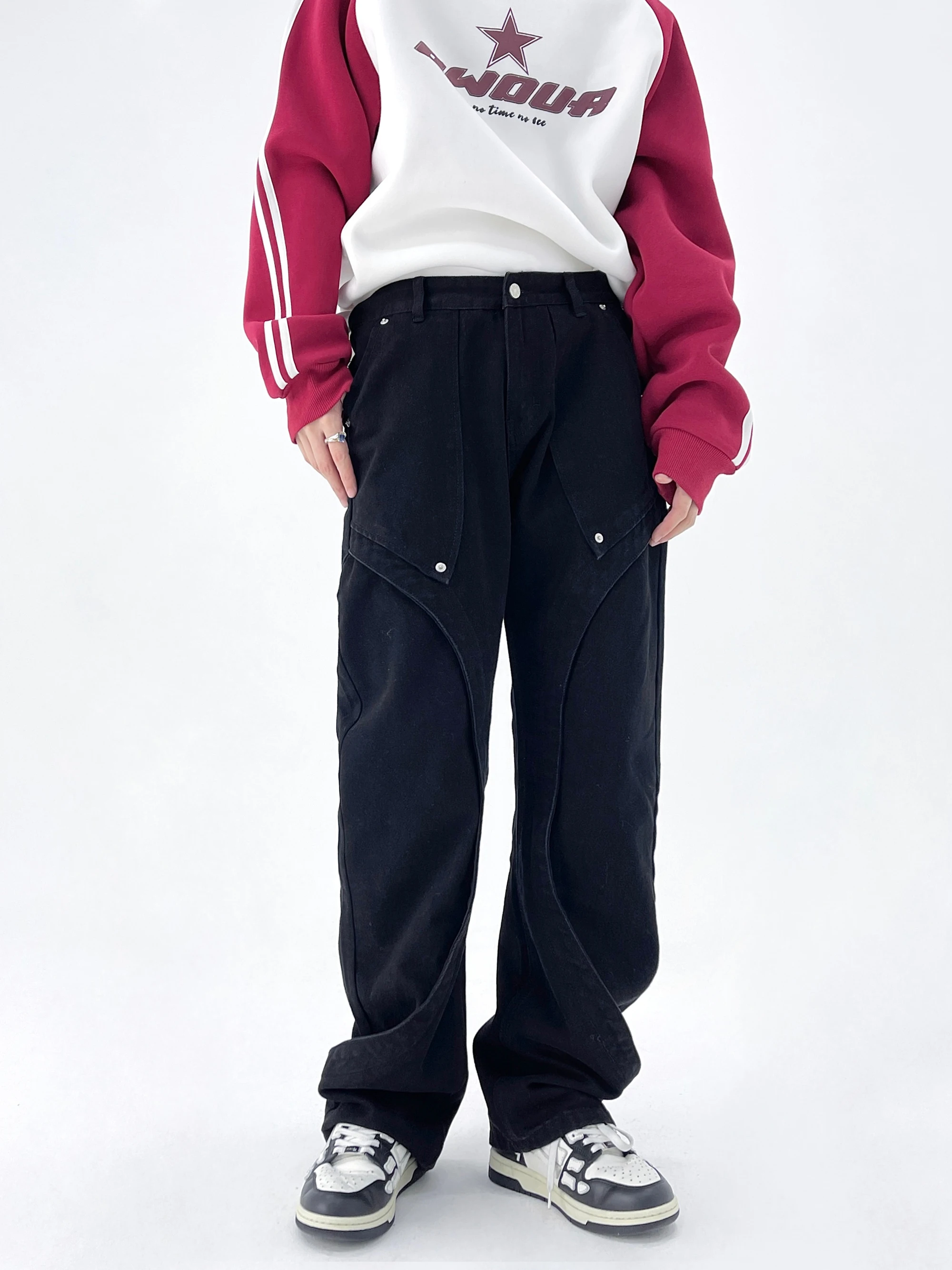 

Новинка 2023, мужская и женская одежда в стиле Ямамото, черные прямые повседневные брюки в стиле стерео, брюки, костюм для влюбленных, 27-46