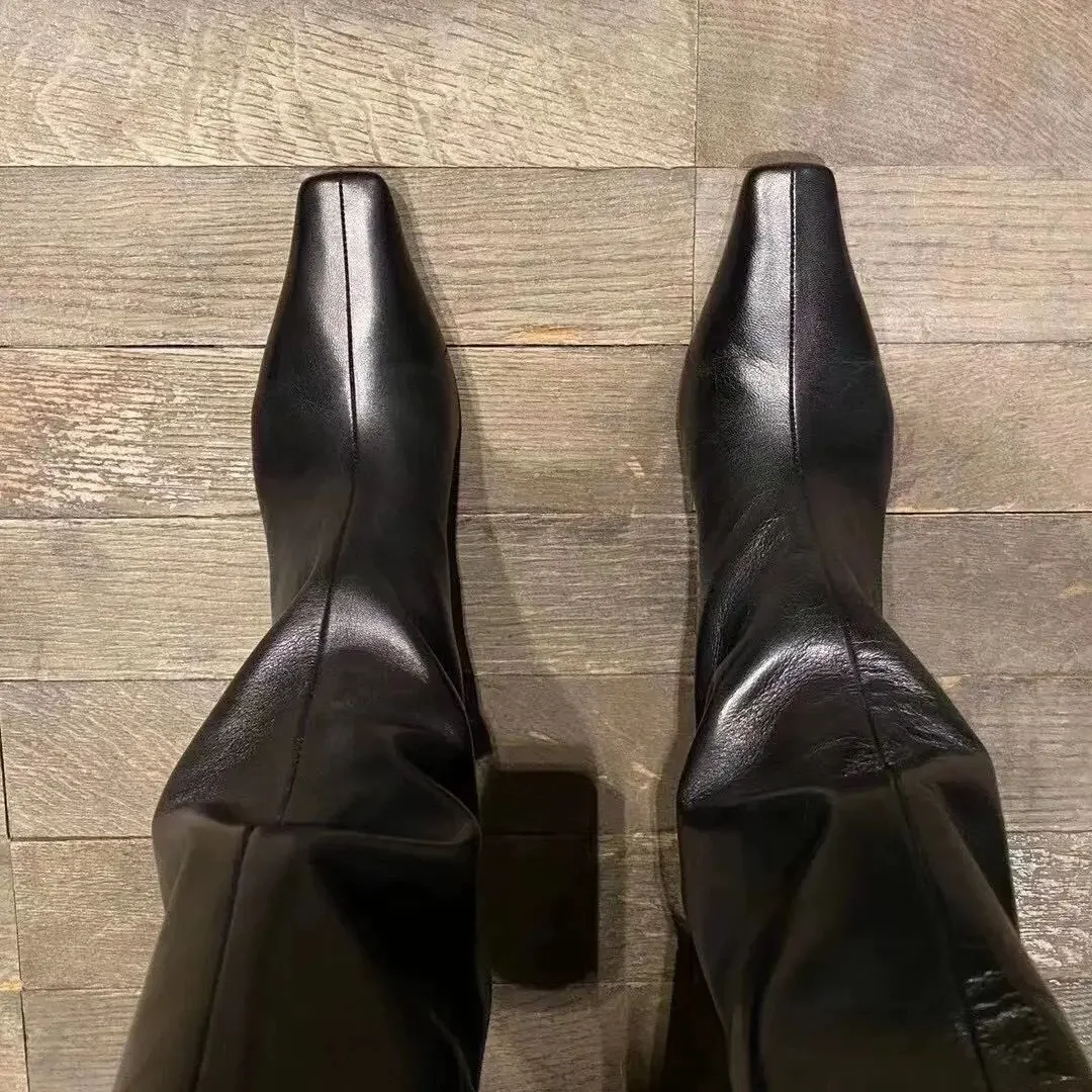 Arden Furtado/2024 осенние сапоги до колена на каблуке котенок современные без шнуровки