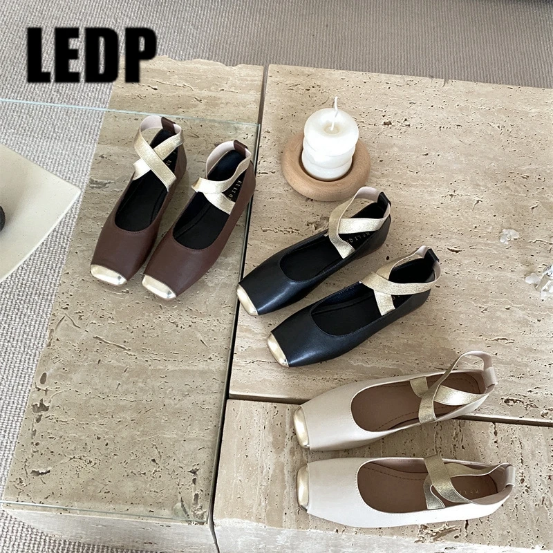 

Chic New Trend Mary Janes Shoes Women Bandage Elastic Band Dance Ballet Flats Square Toe Soft Sole Comfort Elegant Ladies Shoes