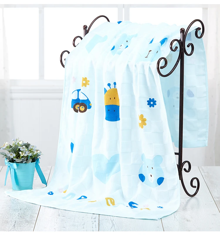 JY Pure cotton gauze double layer bath towel  swimming beach towel quick drying  soft absorbent thin style 220G 70*140CM