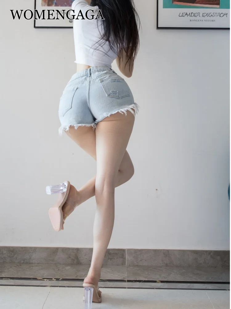 

babes Hot Girl Woolen Denim Short Skinny Jeans Woman New Slim Hole Short Tassel Women Fashion Korean Streetwear Sexy F5BQ JSNT