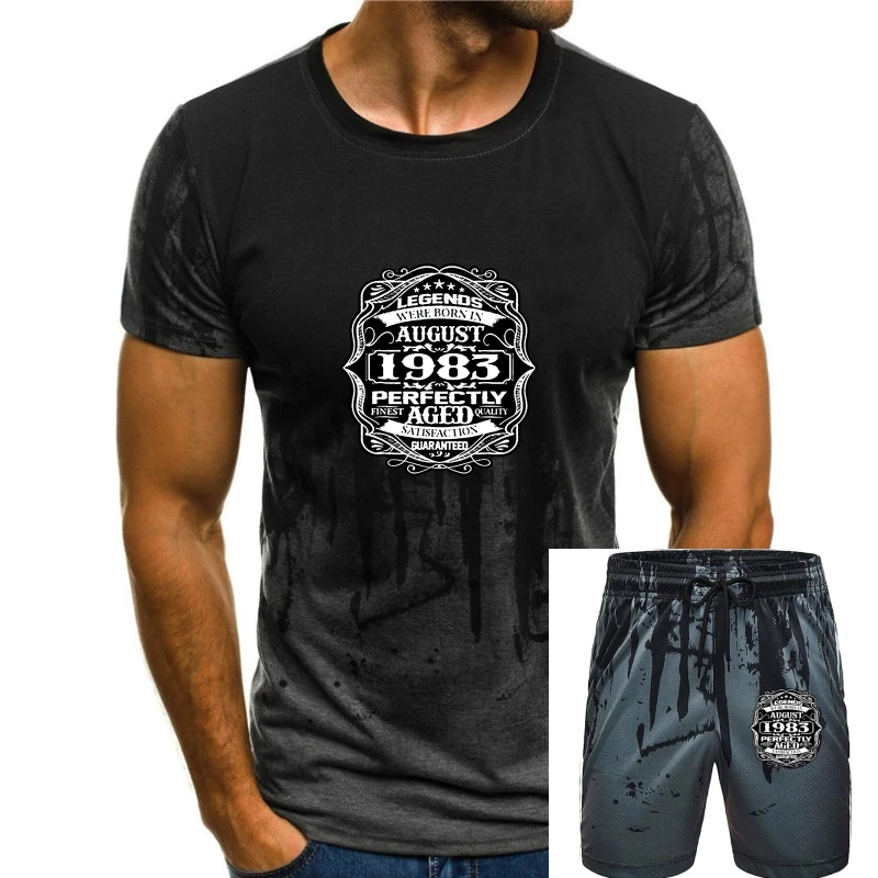 

Men's Print Casual 100% Cotton T-Shirt Popular Buy August 1983 Legends 35th Birthday Gift 35 Years Old Fashion Mens T Shirt