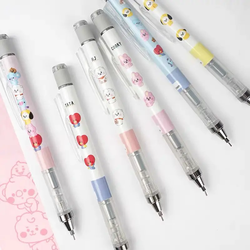 

Cartoon Bt21 Kpop Press Pencil Anime Figure Tata Rj Mang Chimmy Shooky Student Stationery Kawaii Signing Pen Couple Gifts