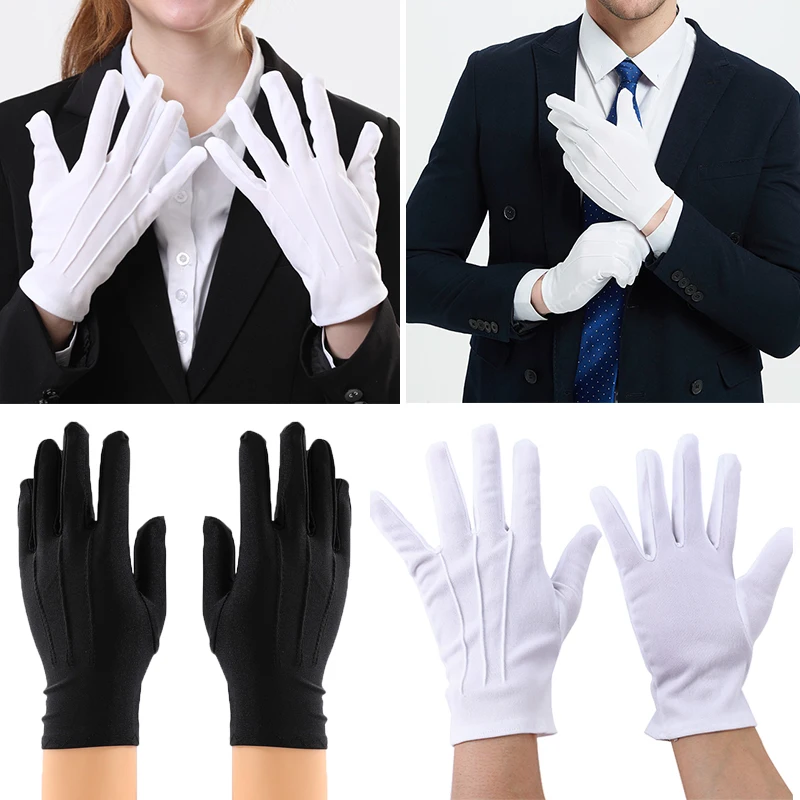

Перчатки из спандекса для мужчин и женщин, модные пикантные митенки, солнцезащитные тонкие короткие стрейчевые, белые, черные, для танцев