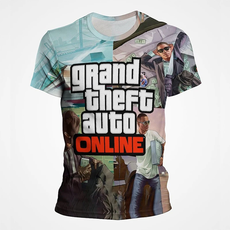 Футболка Grand Theft Auto GTA мужские футболки с 3D принтом летние модные повседневные