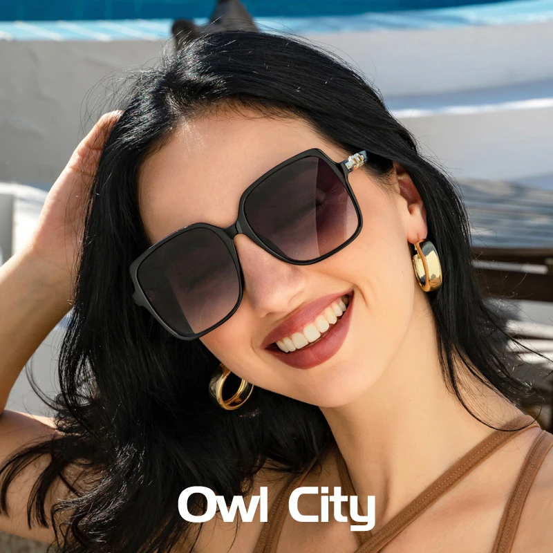 Black Square Oversize Sunglasses Women Big Frame Colorful Sun Glasses Female Gradient Oculos Unisex Trendy Hip Hop Shades UV400