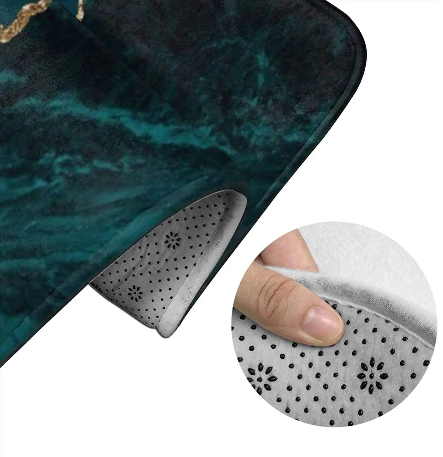 

Teal Emerald Marble Landscapes Bathroom Mat Sets 3 Piece Set Rugs Memory Foam Mat Set Toilet Seat Cover Bath Mat lid Cover