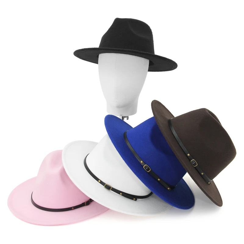 Классическая осенне-зимняя женская шляпа-федора GEMVIE шляпа-Панама с пряжкой для