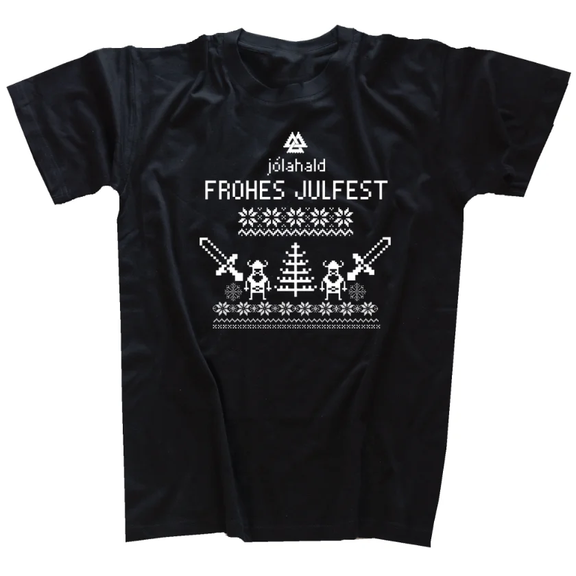 

Happy Julfest Winter Solstice Viking Odin Thor Valhalla T-Shirt 100% Cotton O-Neck Short Sleeve Casual Mens T-shirt Size S-3XL