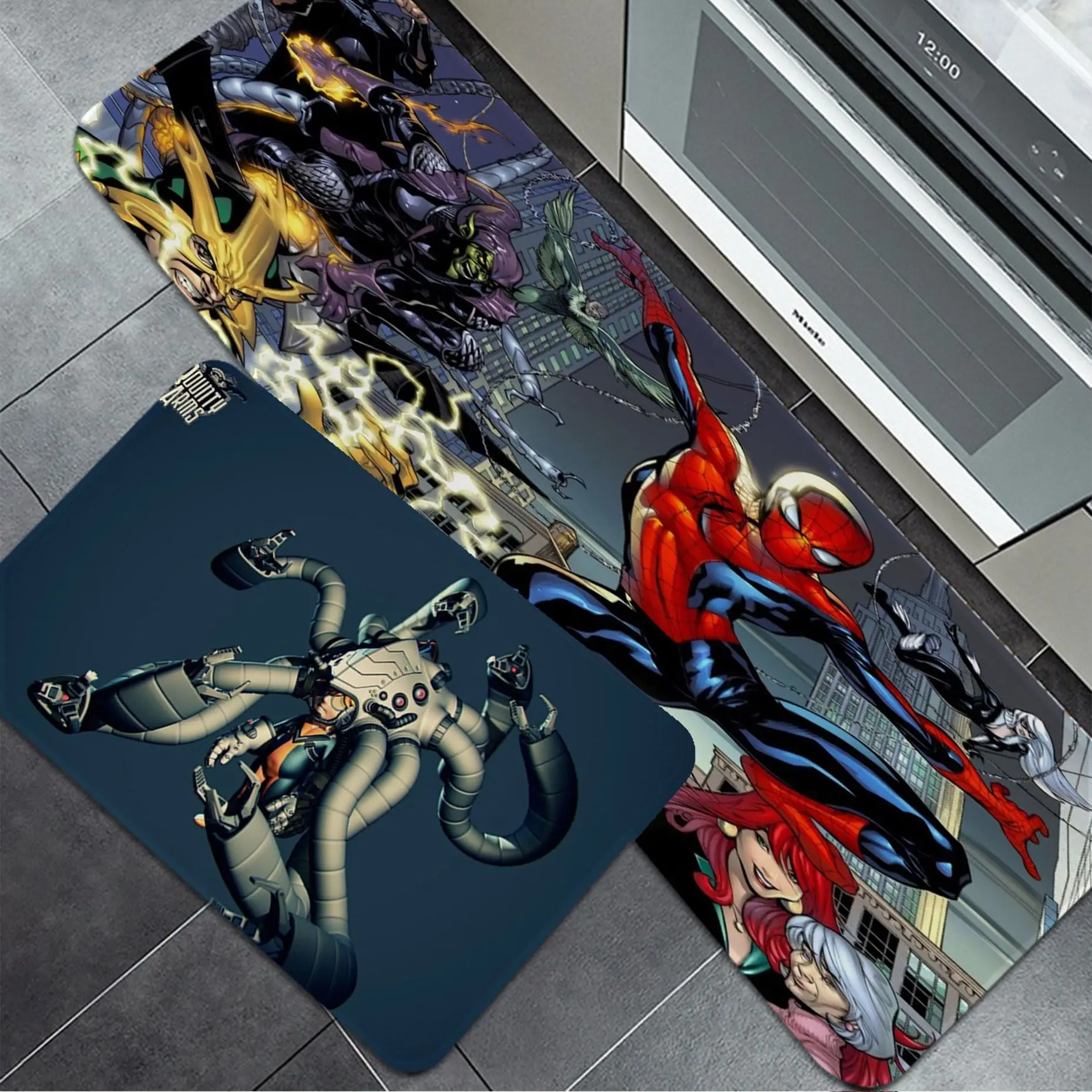 

Marvel Doctor Octopus Floor Carpet Non-Slip Laundry Room Mat Laundry Decor Balcony Child Living Room Bedside Area Rugs
