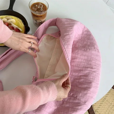 Simple suburban women's shoulder bags, large capacity women's crossbody bags, solid color sports portable tote bags