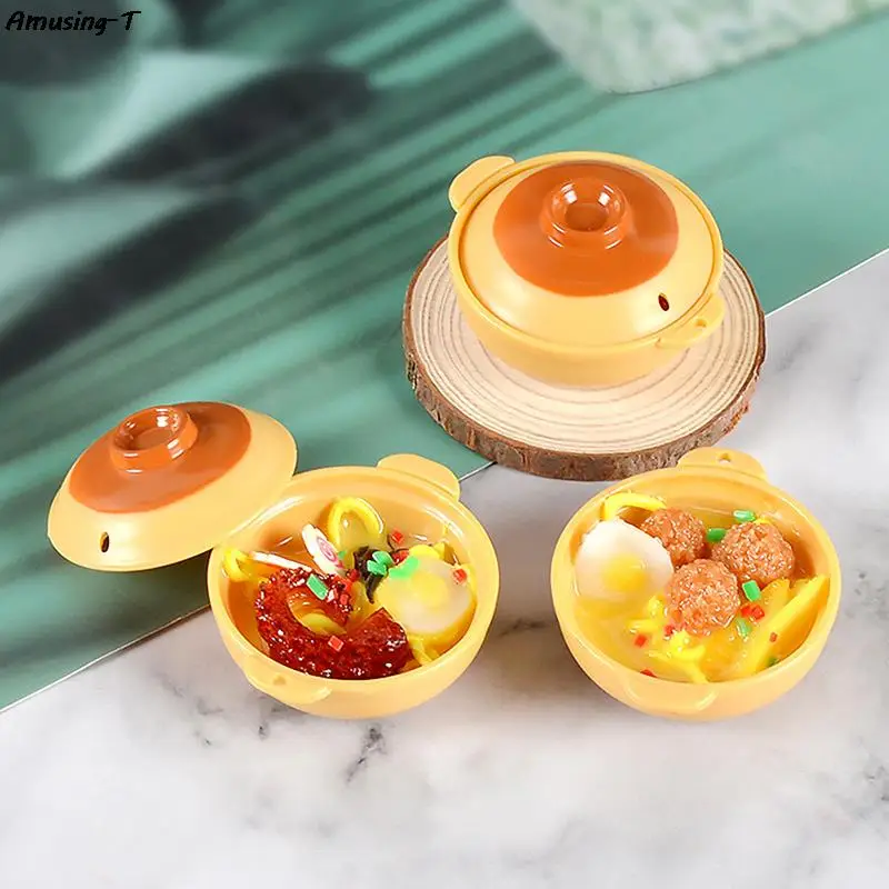 

1/6 миниатюрный кукольный домик в кастрюле, лапша, кухонная модель для кукол, Декор для дома, детские игрушки для ролевых игр