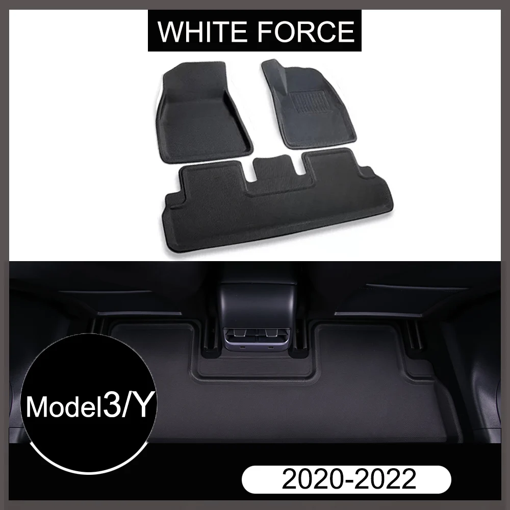 

For Tesla Model 3/Y 2020-2022 Left/right Rudder 3D Floor Mat Model Y Trunk Mat Front Rear Storage Box Pads Full Fit 3D Foot Pad