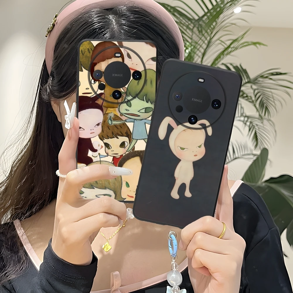 Smart Yoshitomo Nara Mobile Cell Phone Case for Huawei Mate 60 50 40 30 20 10 Pro Plus Lite E 5G Black Soft Cover Shell