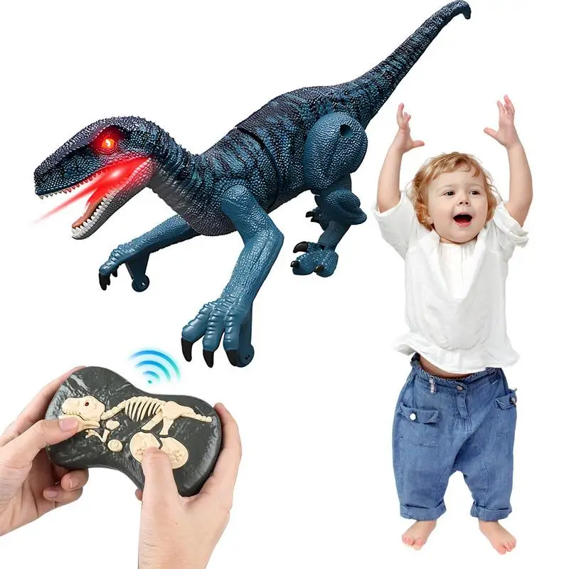 

Робот-динозавр с дистанционным управлением, перезаряжаемый игрушечный динозавр с подсветкой, звуком и аккумулятором