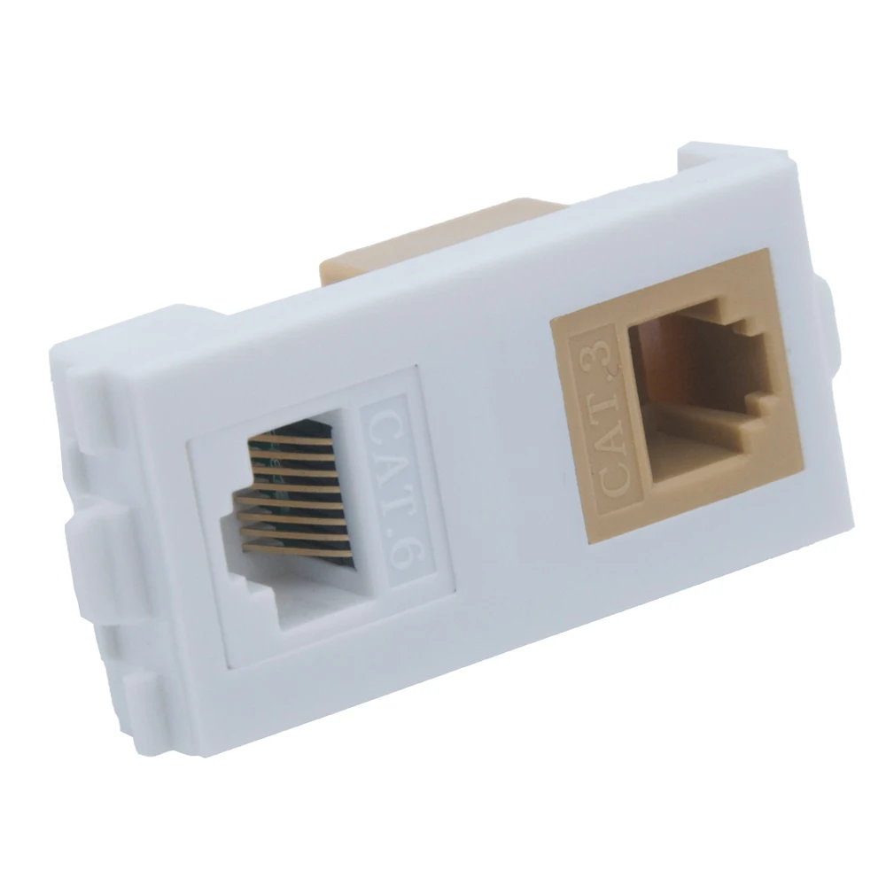 

CAT6 RJ45 CAT3 RJ11 Female To Female Dual Ports Module
