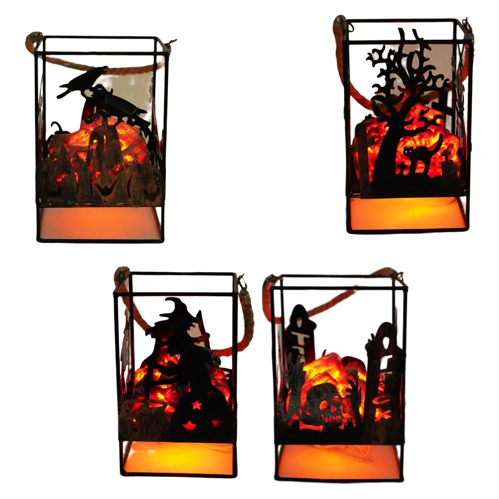 Charcoal Lamp Decoration LED Night Light Battery Powered Fireplace Lantern for Halloween Garden Yard Cafe Festival Bedroom images - 6