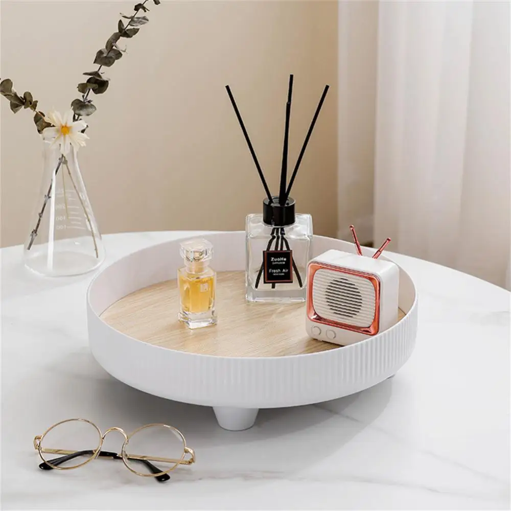 

Nordic Plastic Round Storage Tray Tableware White Ring Tray Desktop Decorative Jewelry Rack Photo Ornaments