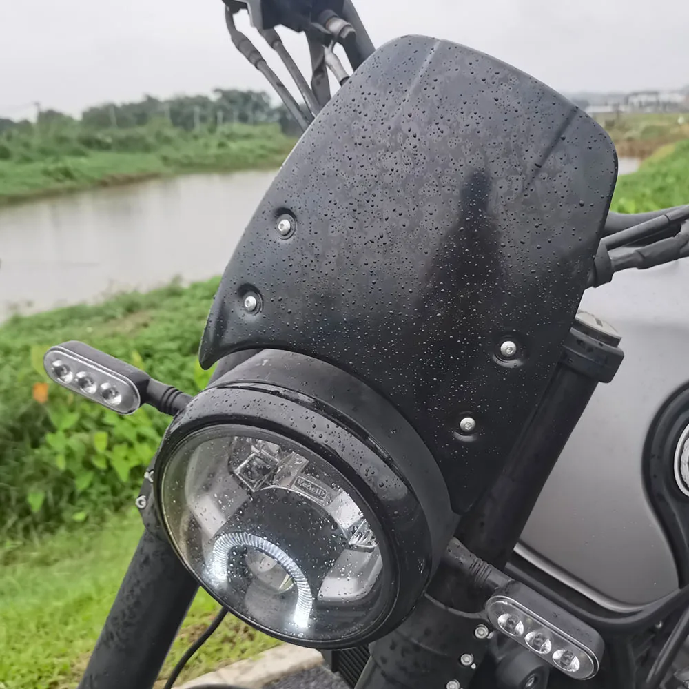Лобовое стекло мотоцикла лобовое обтекатель фар для Benelli Leoncino 500 черный